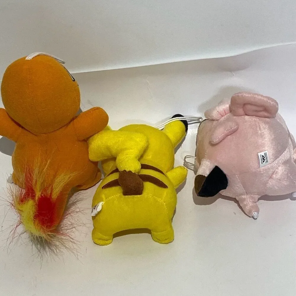 Lot of 3 Pokemon Banpresto Pikachu Clefairy Charmander Plush Stuffed Animal Toys